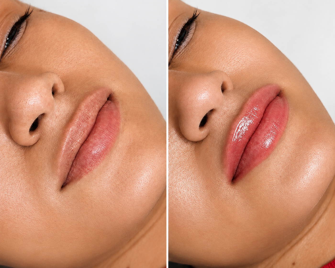 Antes e depois — Revitalização Labial